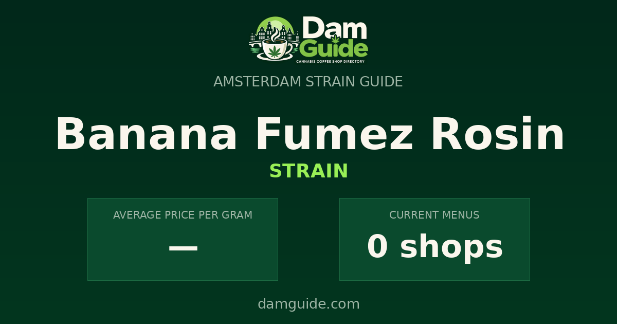Banana Fumez Rosin: average price and number of shops