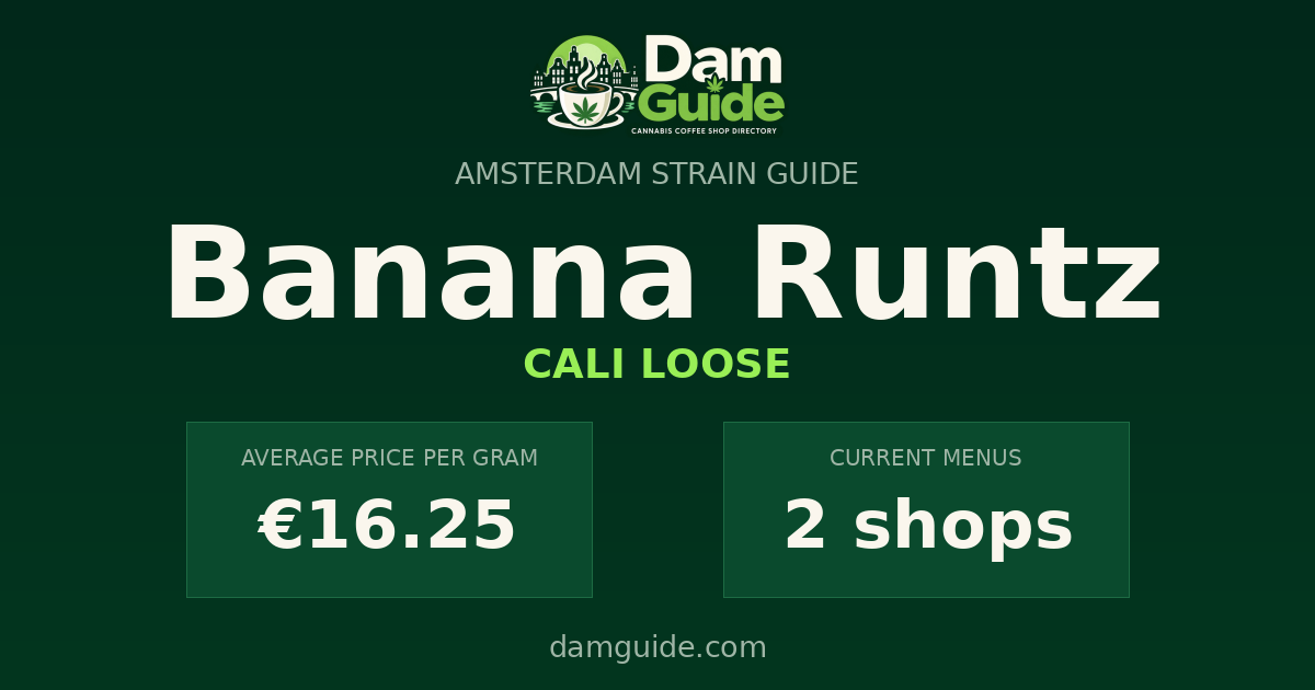 Banana Runtz: average price and number of shops