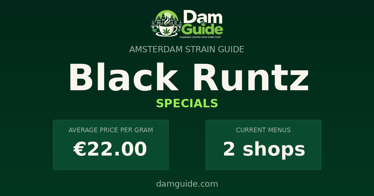 Black Runtz: average price and number of shops