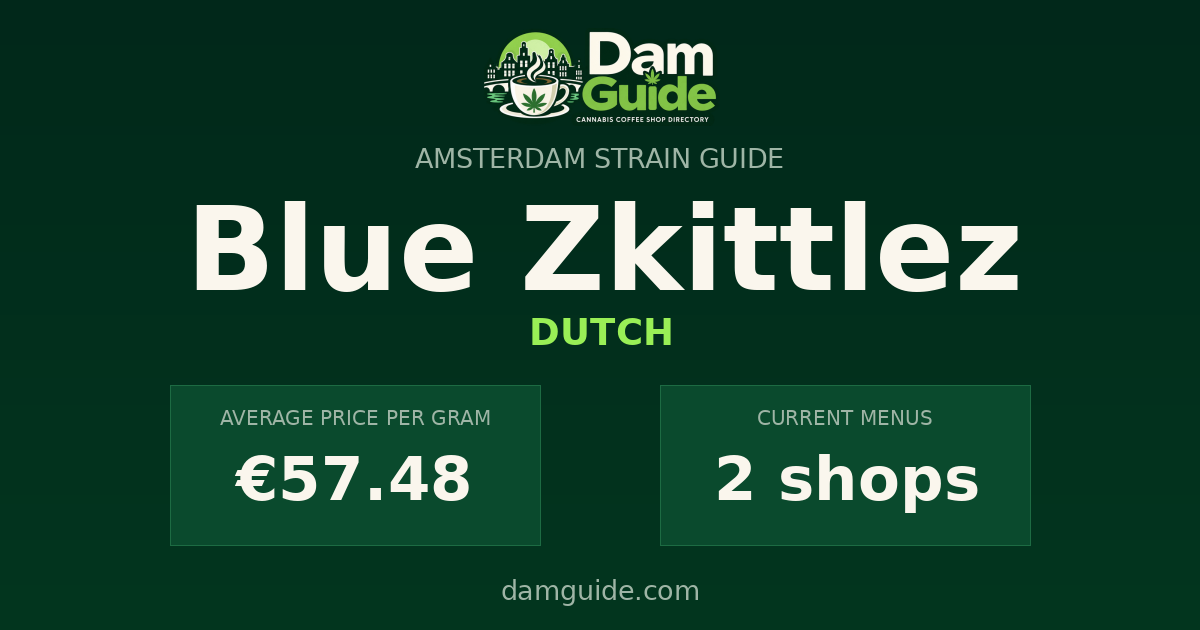 Blue Zkittlez: average price and number of shops