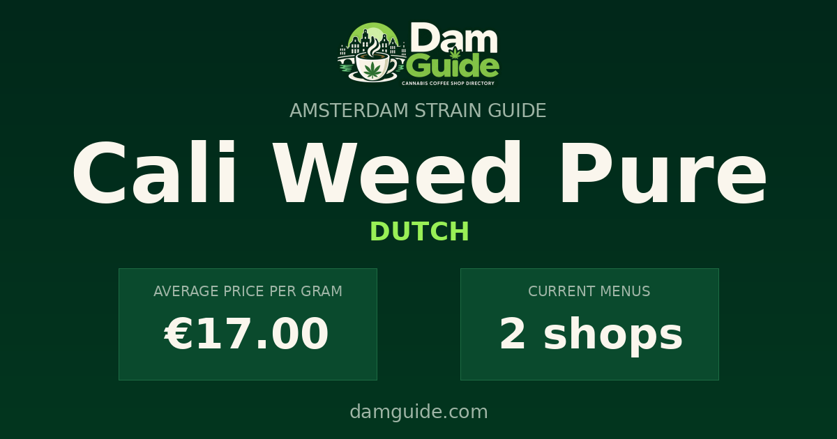 Cali Weed Pure: average price and number of shops