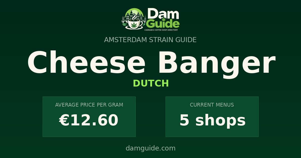 Cheese Banger: average price and number of shops