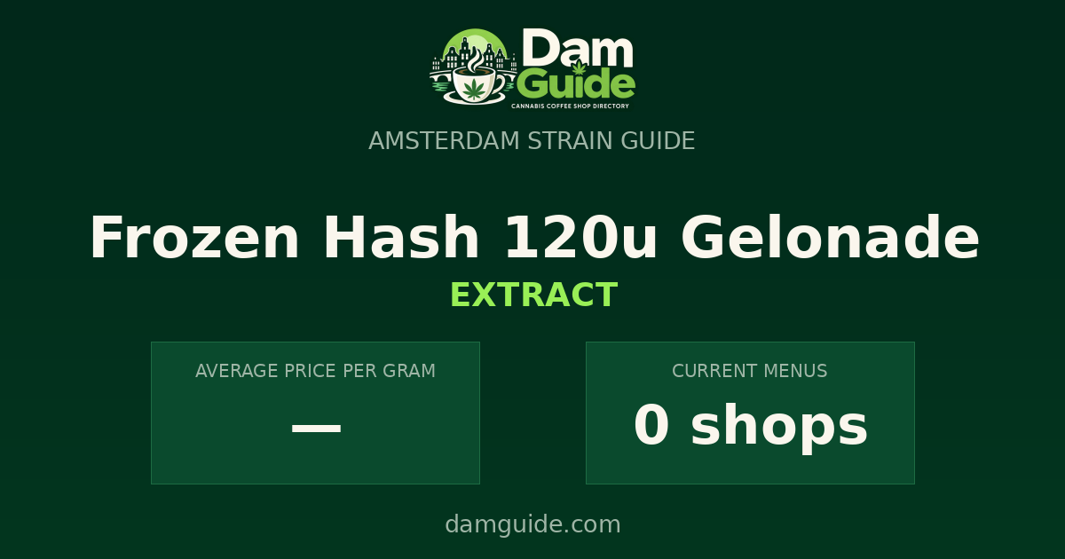 Frozen Hash 120u Gelonade: average price and number of shops