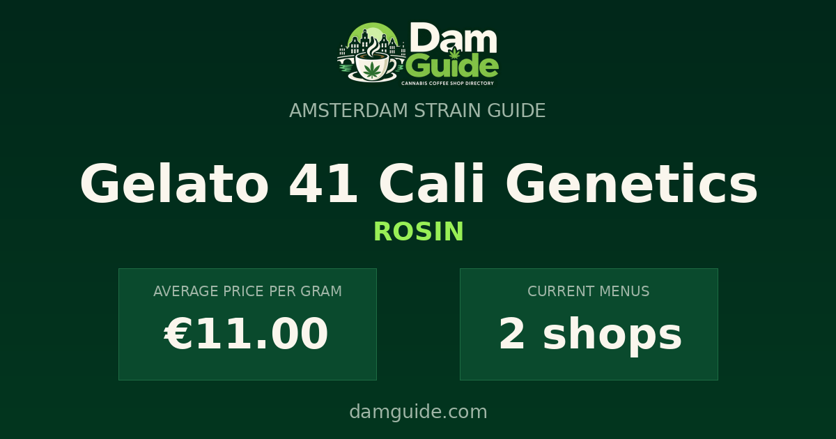 Gelato 41 Cali Genetics: average price and number of shops