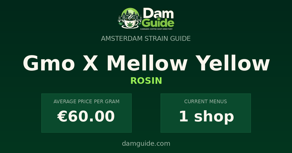 Gmo X Mellow Yellow: average price and number of shops