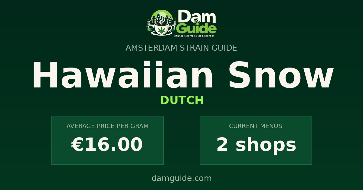 Hawaiian Snow: average price and number of shops