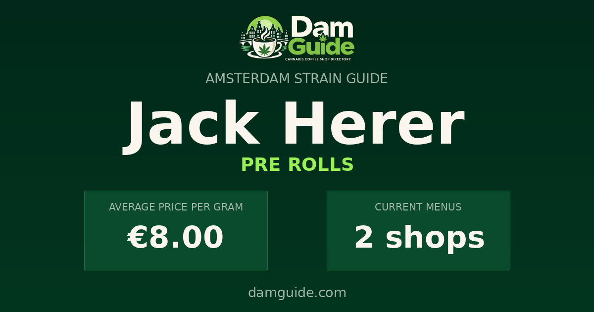 Jack Herer: average price and number of shops