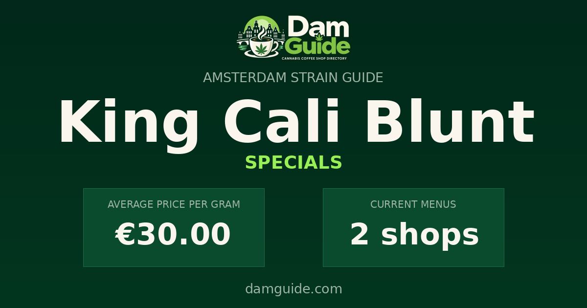 King Cali Blunt: average price and number of shops