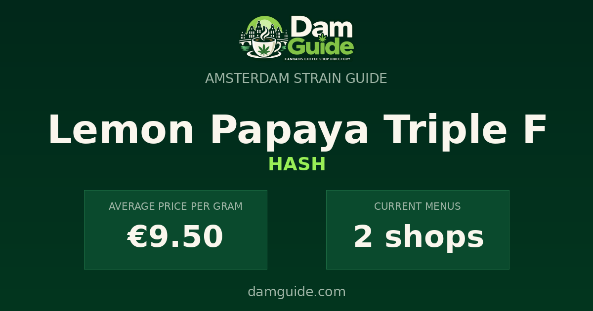 Lemon Papaya Triple F: average price and number of shops