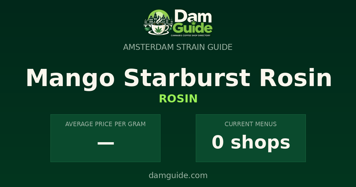 Mango Starburst Rosin: average price and number of shops