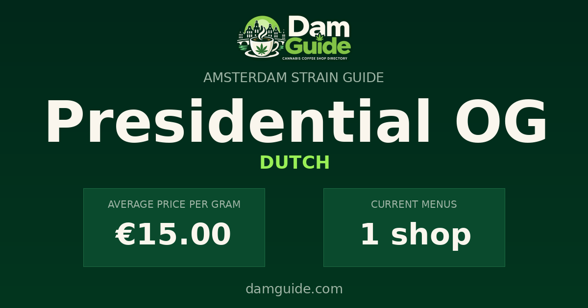 Presidential OG: average price and number of shops