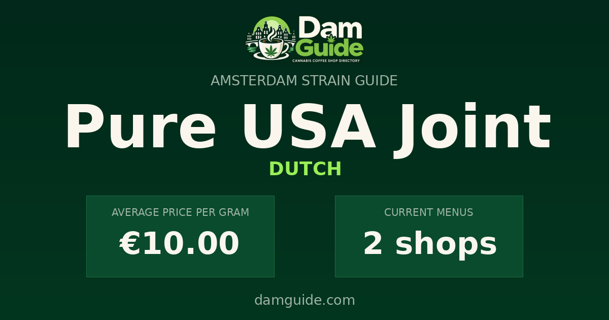 Pure USA Joint: average price and number of shops
