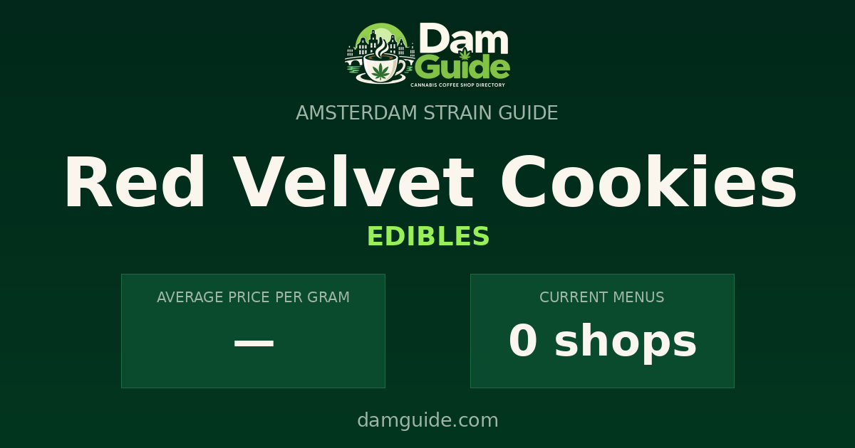 Red Velvet Cookies: average price and number of shops