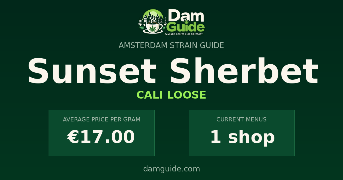 Sunset Sherbet: average price and number of shops