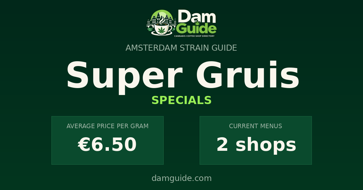 Super Gruis: average price and number of shops
