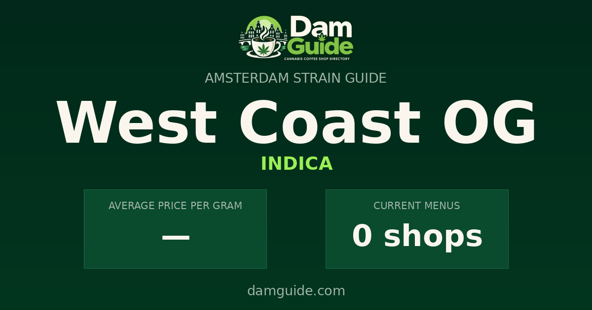 West Coast OG: average price and number of shops