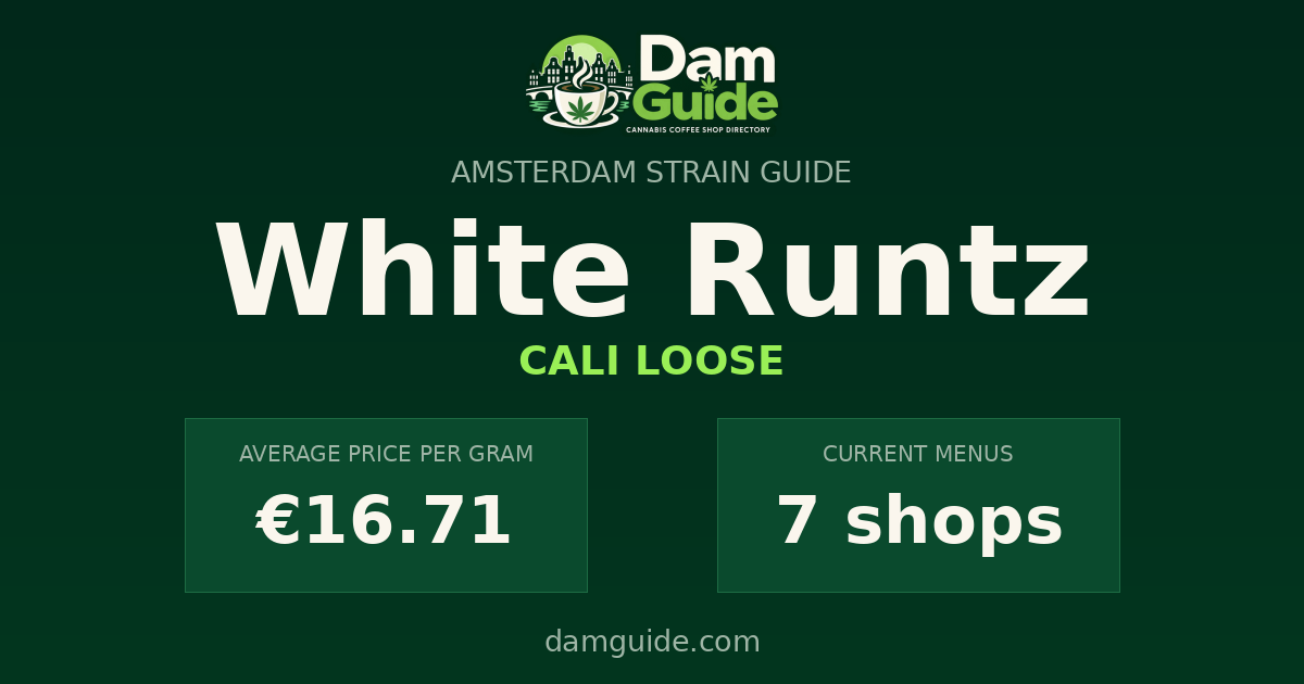 White Runtz: average price and number of shops