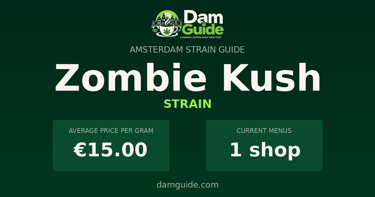 Zombie Kush: average price and number of shops